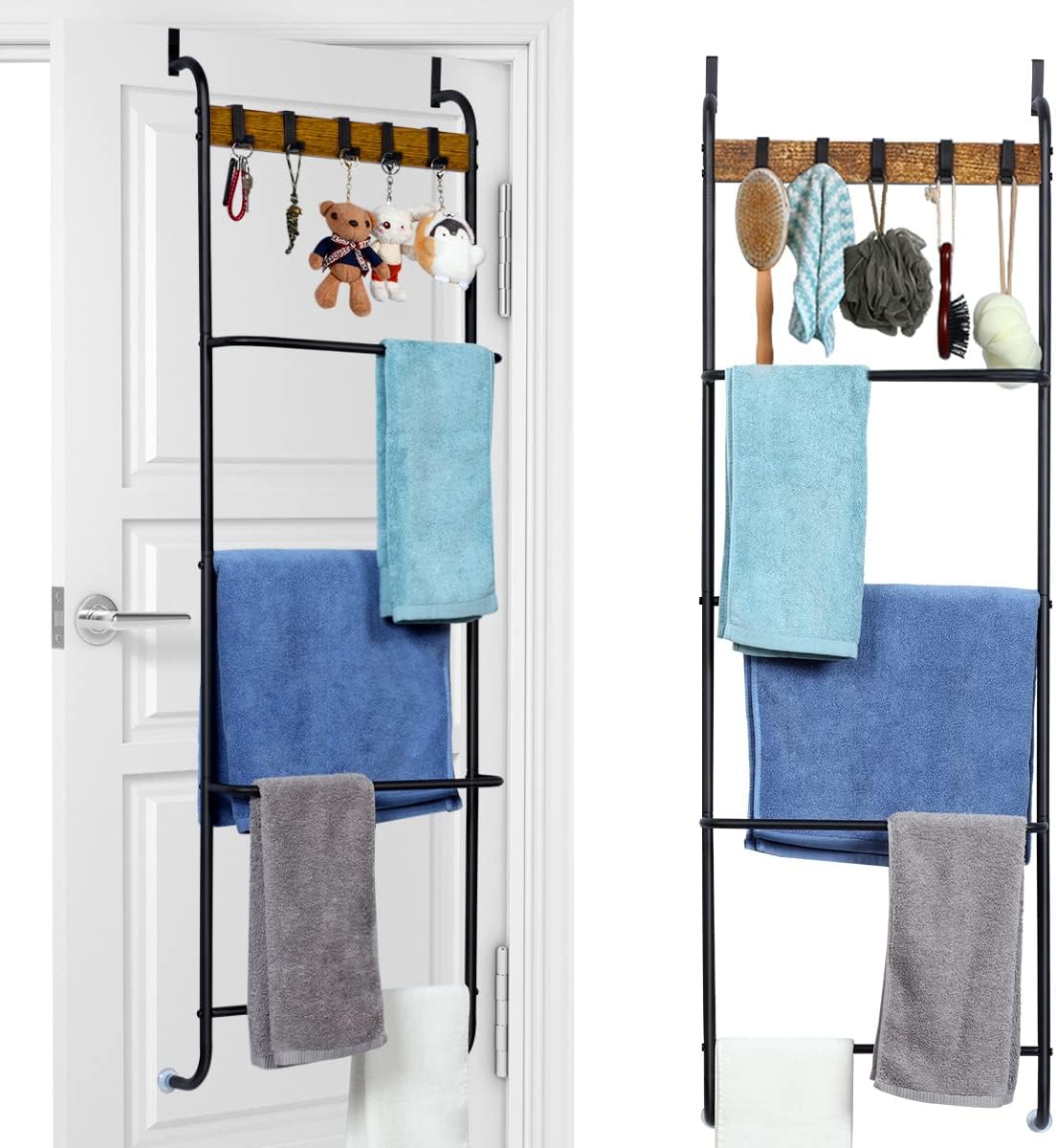 Over-the-door towel rack