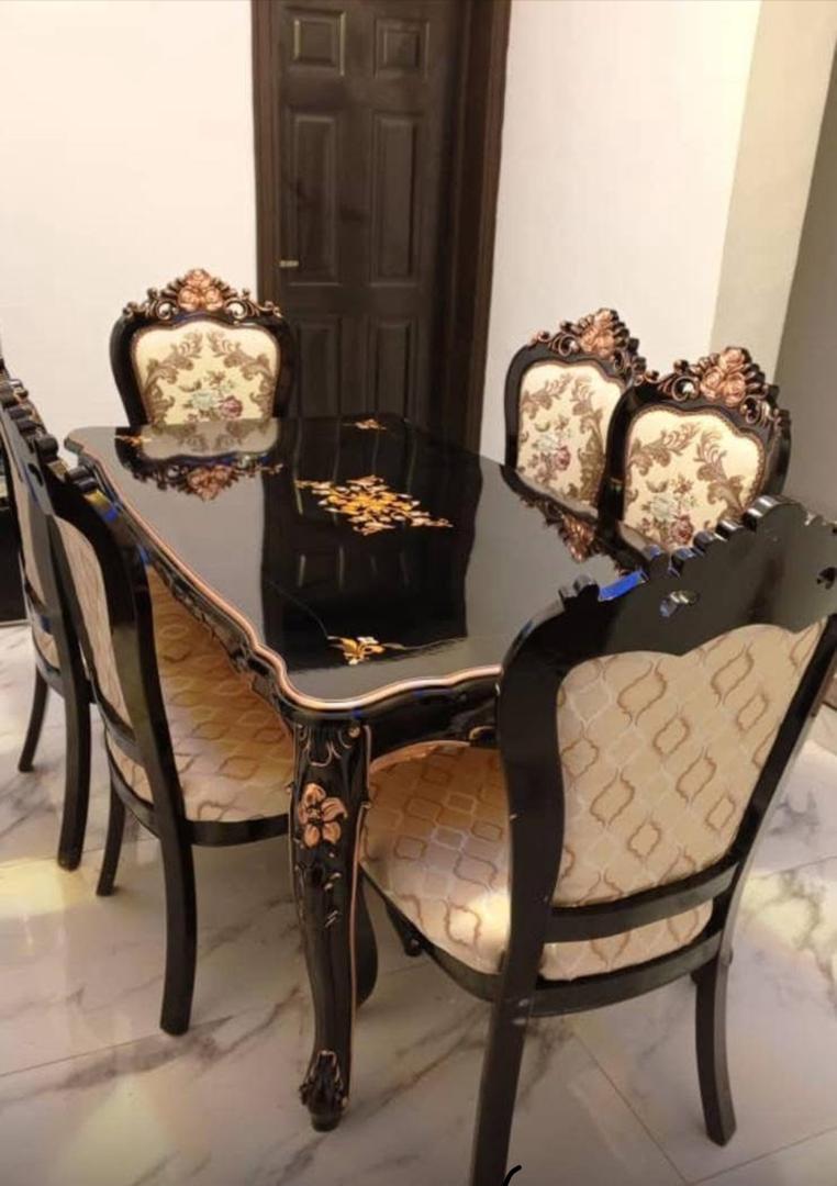 Elegant Black Dining Table Set