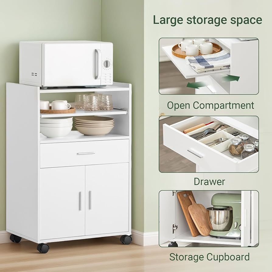 Kitchen Storage Cabinet with Drawer and Shelves