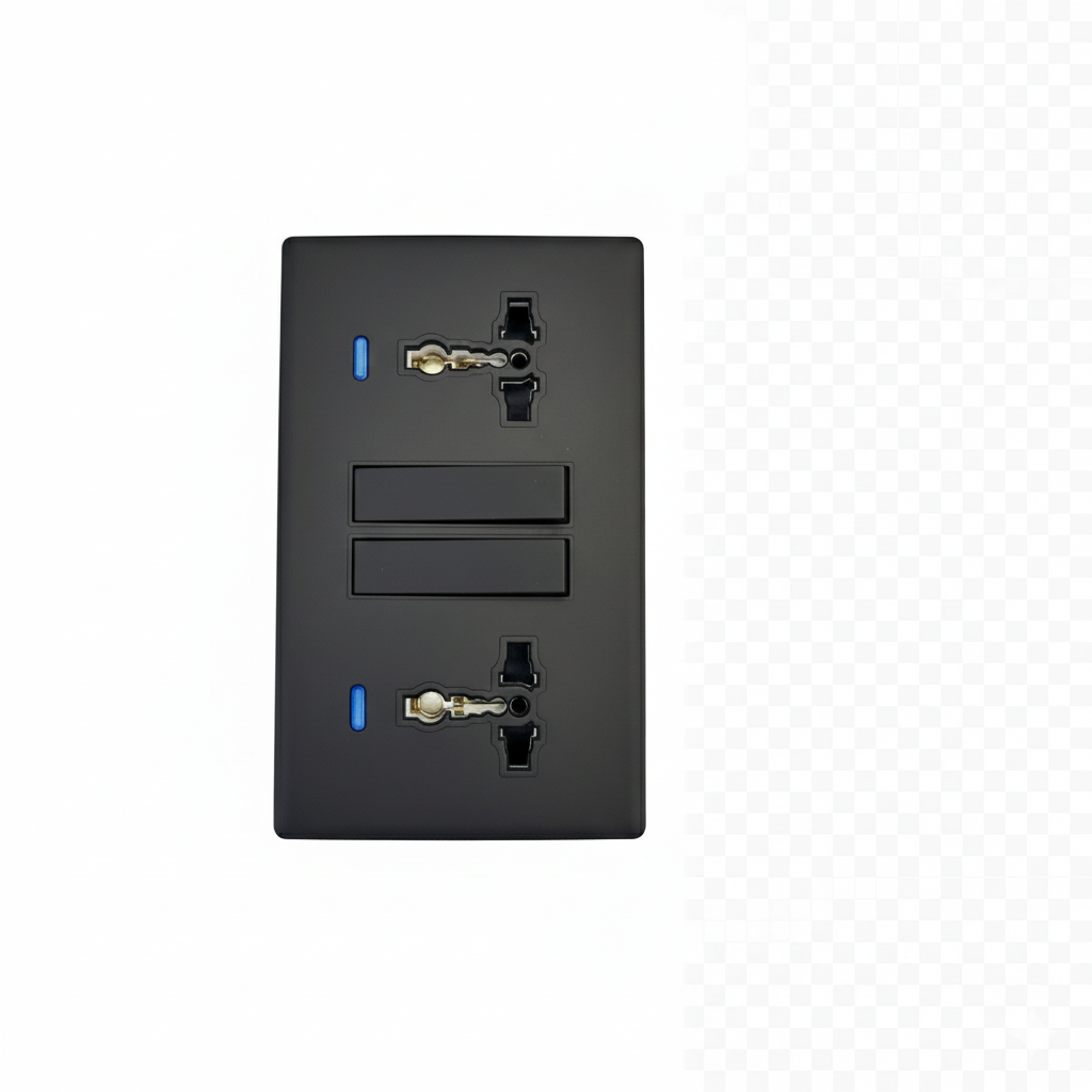 Universal Power Socket with Dual Switches