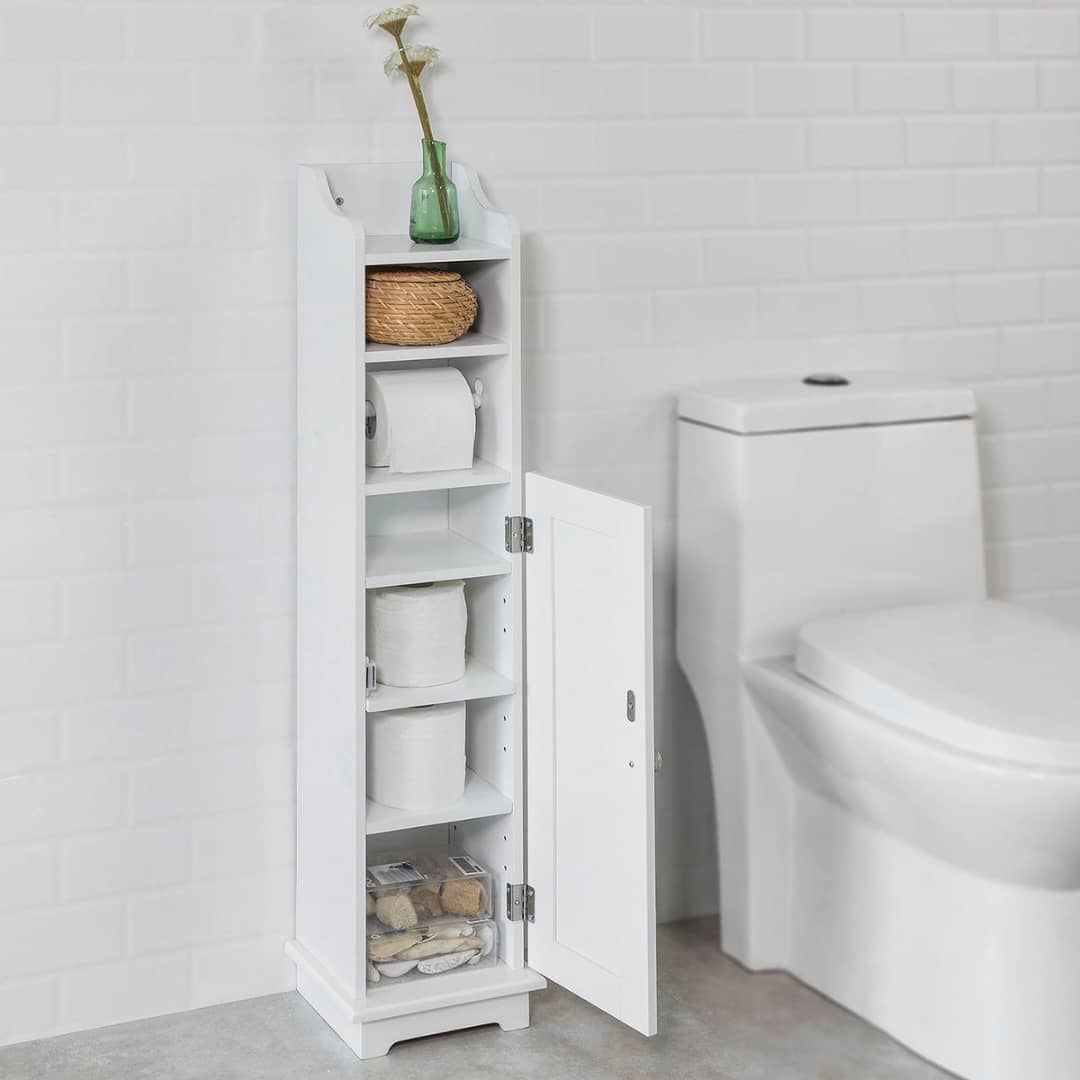 Open Slim Bathroom Storage Cabinet