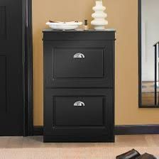 Black two-drawer filing cabinet