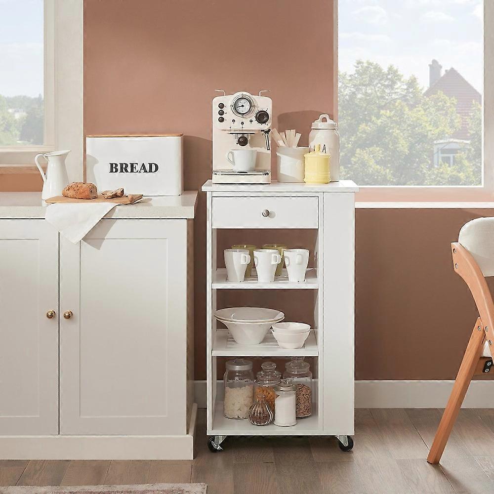 White Rolling Kitchen Cart