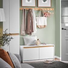 Modern White Shoe Bench