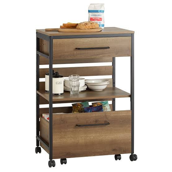 Rolling Kitchen Storage Cart (Brown)