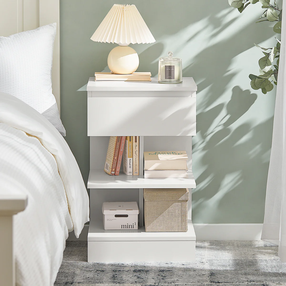 Modern White side Table Nightstand