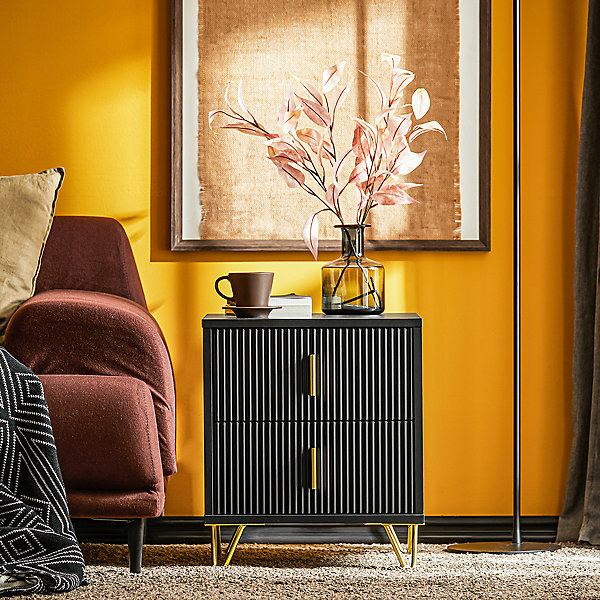 Modern Black Nightstand