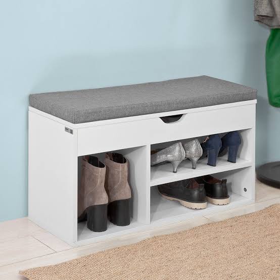 Storage Bench with Shoe Rack