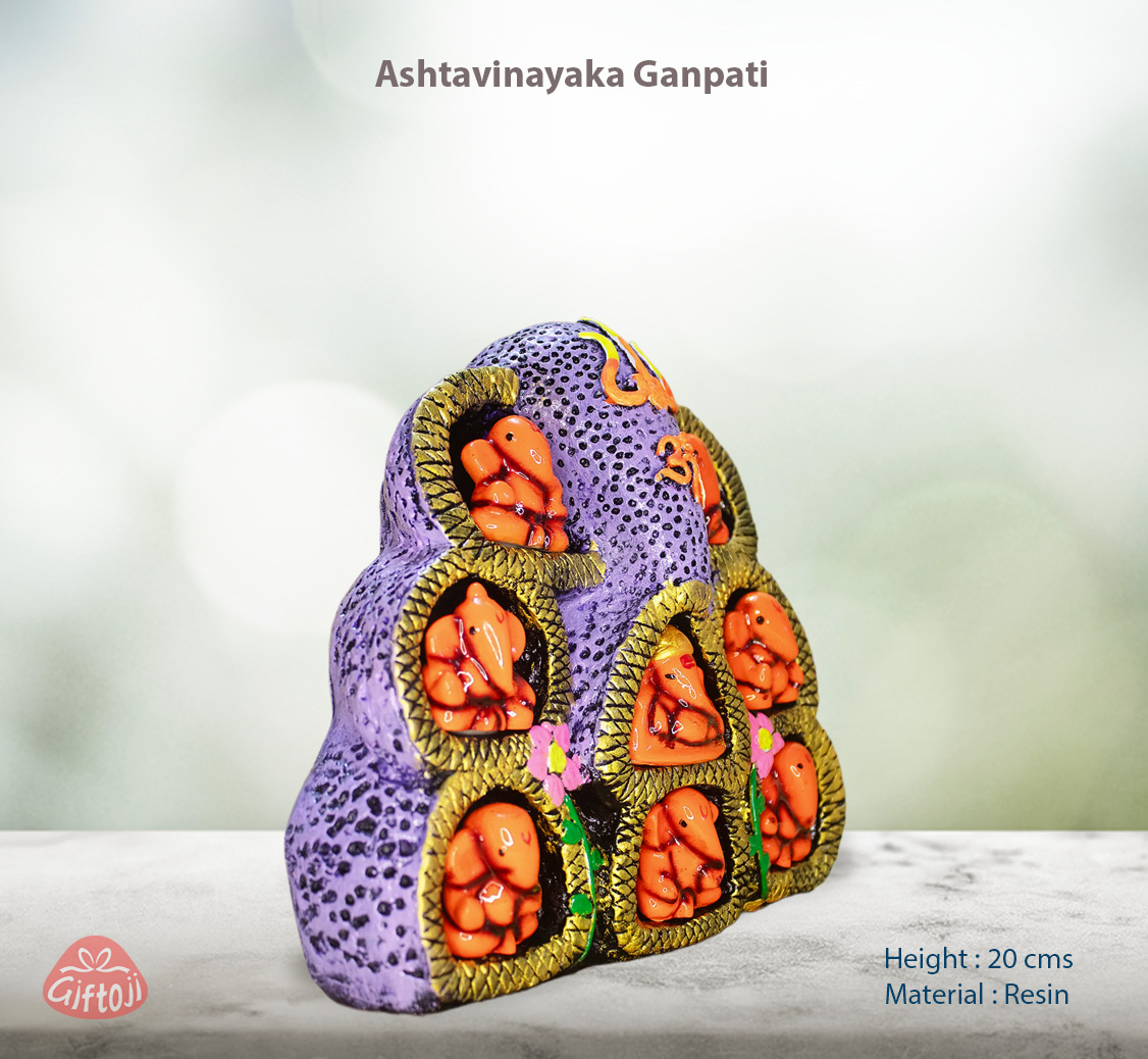 Ashtavinayak Ganpati Murti - For Home Temple, Wall Hanging & Gifting