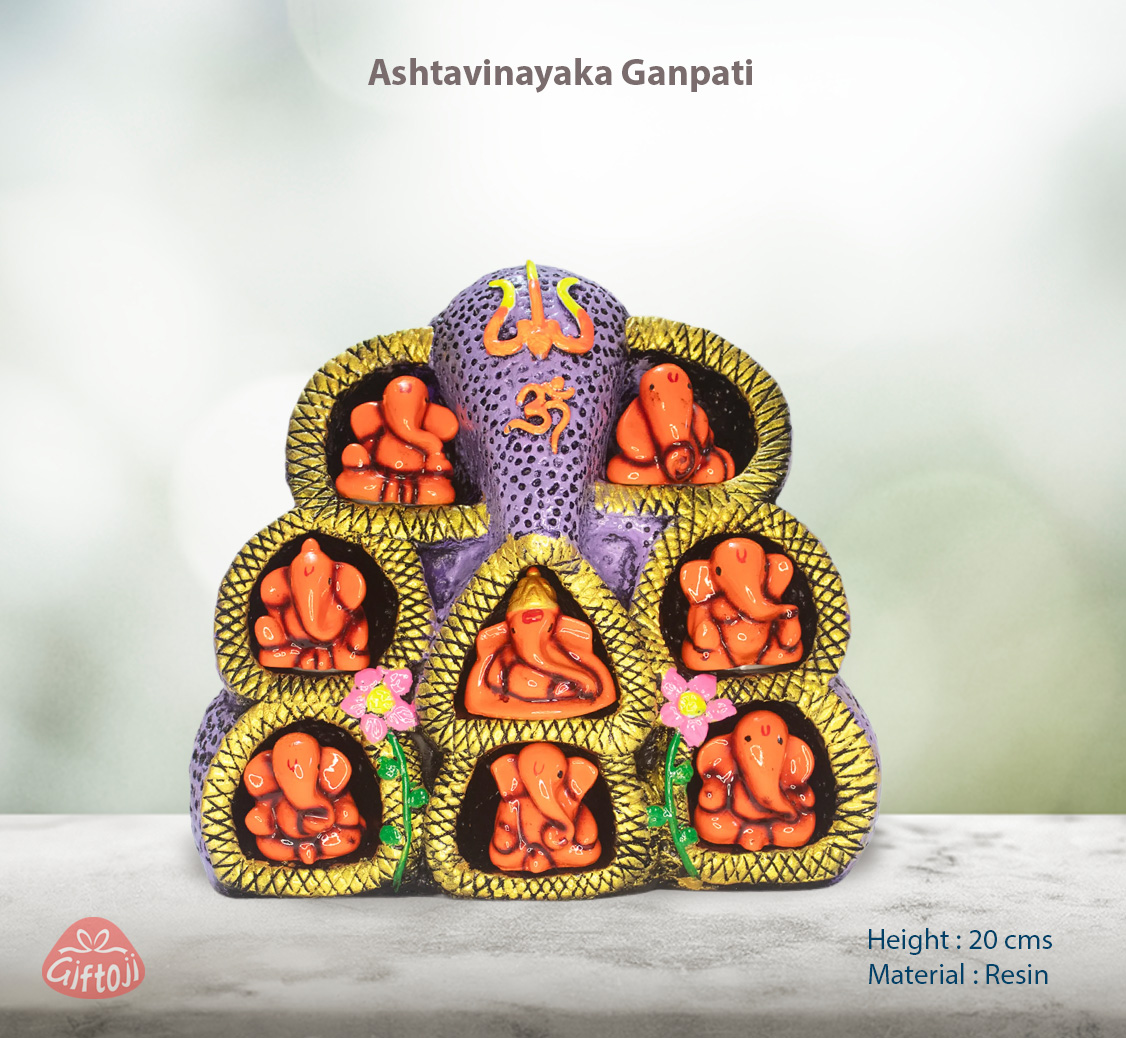 Ashtavinayak Ganpati Murti - For Home Temple, Wall Hanging & Gifting