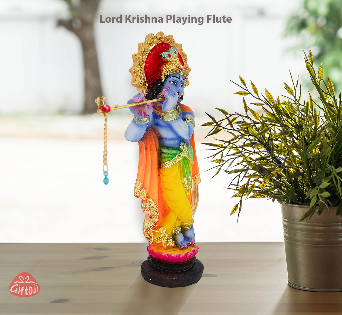 Lord Krishna Playing Flute Murti –Home Temple, Décor & Spiritual Gifting