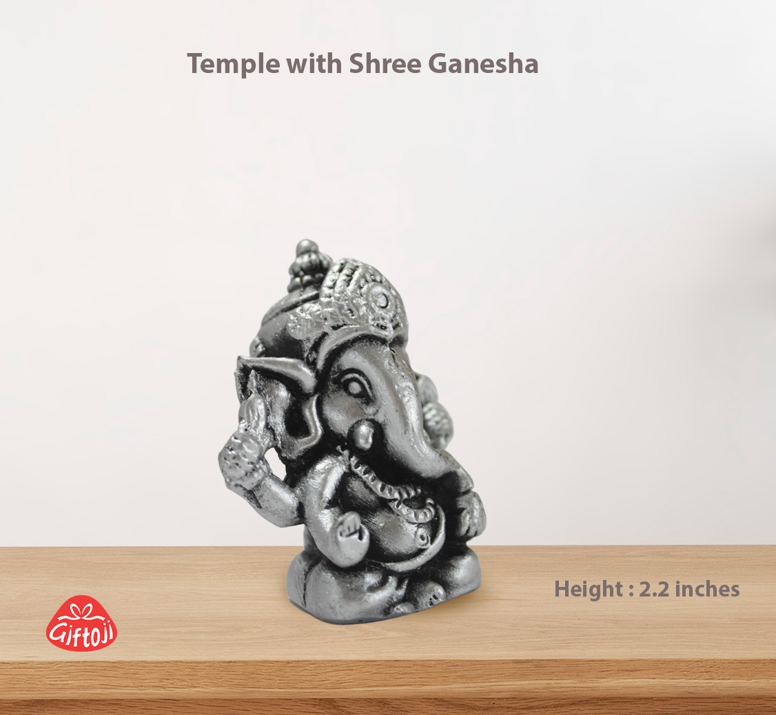 Fiber Mandir and Shree Ganesha in Silver Colour
