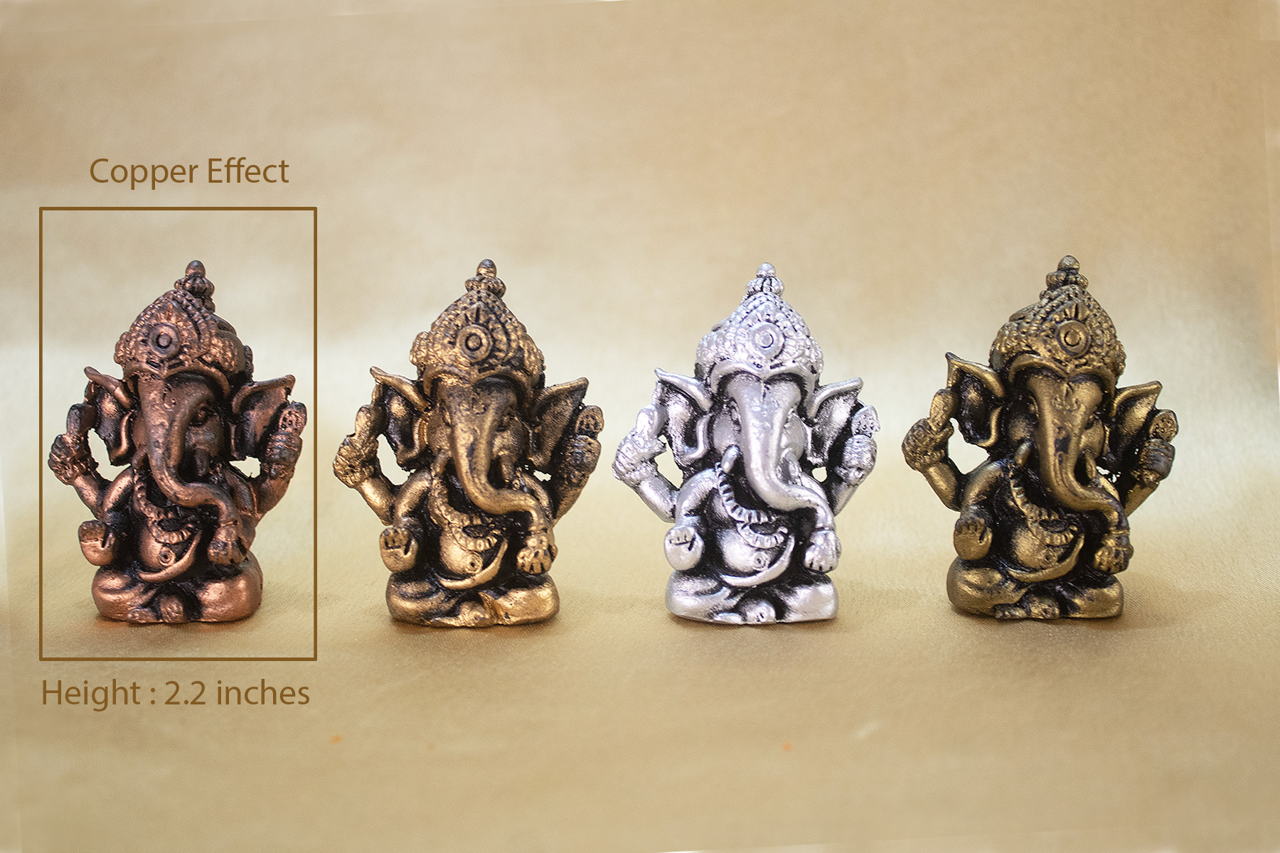 Ganesha Idol with Copper Painted and Fiber Mandir
