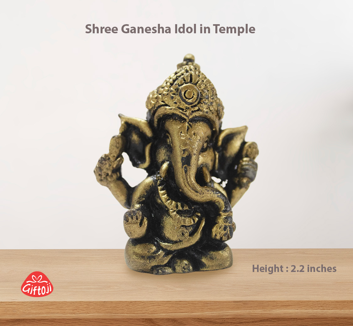 Shree Ganesha Idol with Fiber Temple