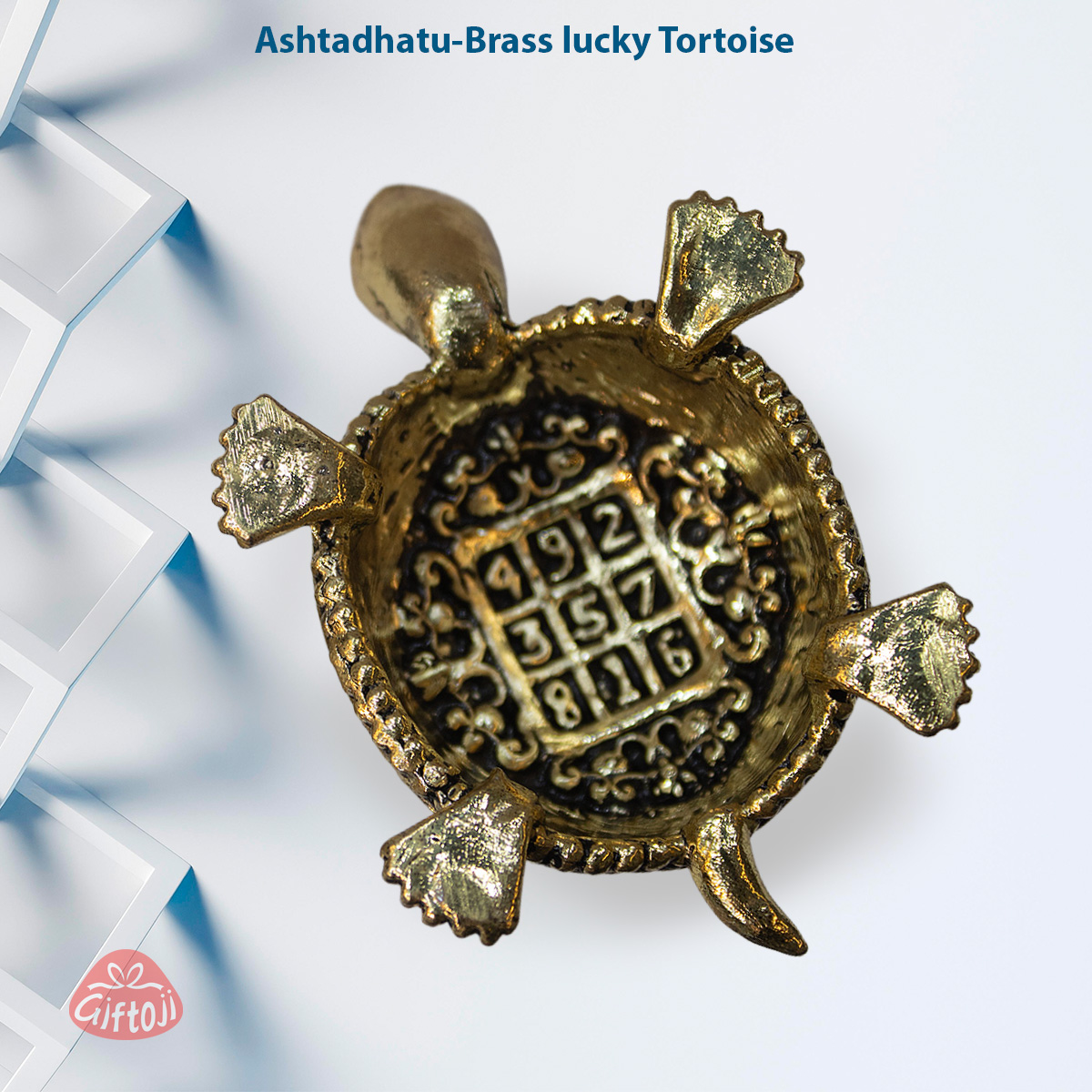 Handcrafted Ashtadhatu Brass Tortoise – Symbol of Good Luck & Stability