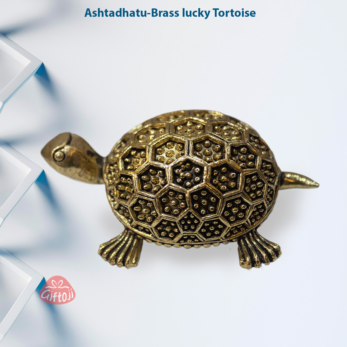 Handcrafted Ashtadhatu Brass Tortoise – Symbol of Good Luck & Stability