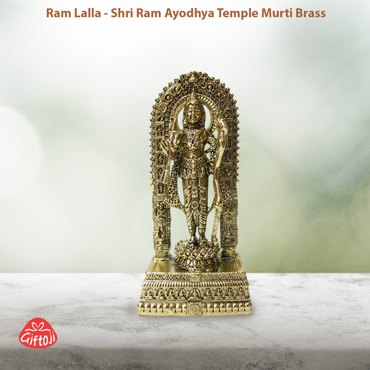 Ashtadhatu Brass Ram Lalla Idol – Shri Ram Ayodhya Janmabhoomi Temple Murti (2 Sizes)