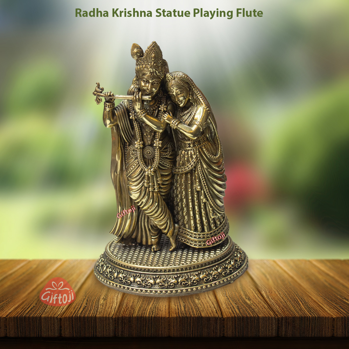 Ashtadhatu Brass Radha Krishna Idol– Symbol of Devotion & Harmony