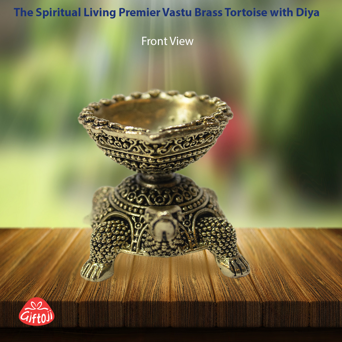 Ashtadhatu Brass Tortoise with Diya – Decorative Diya for Positive Energy