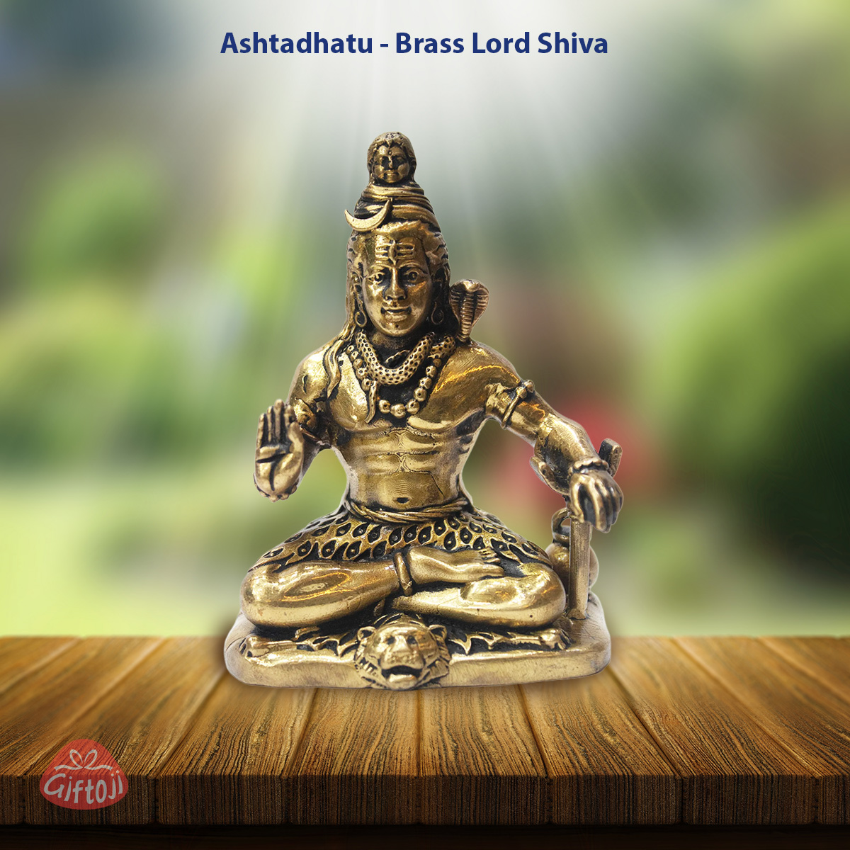 Powerful Meditative Form of Lord Shiva Idol – Handcrafted Ashtadhatu Brass Murti for Home & Gifting