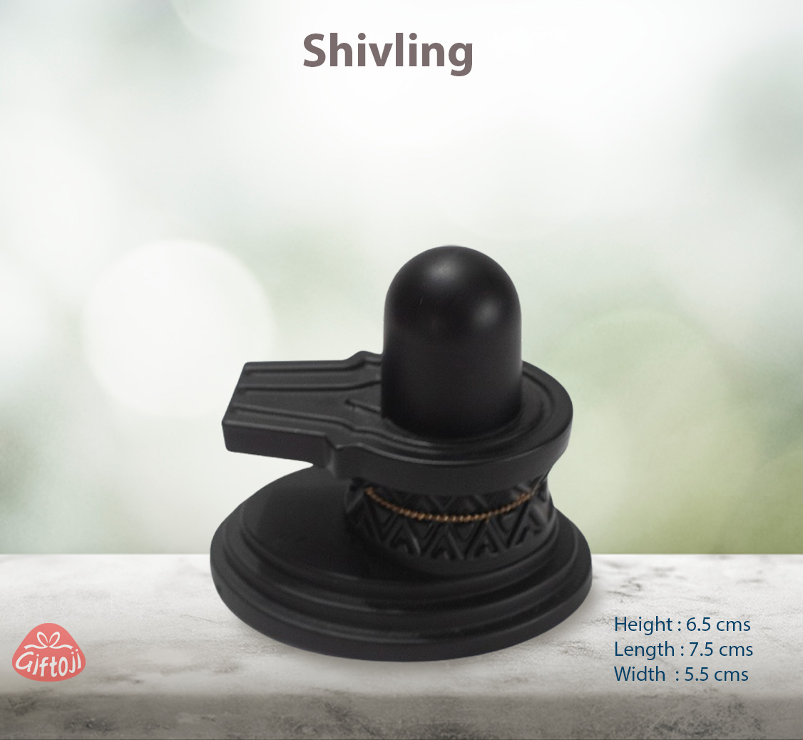 Elegant Black Shivling Idol for Puja & Home Decor – Compact 6.5 cm Resin Statue