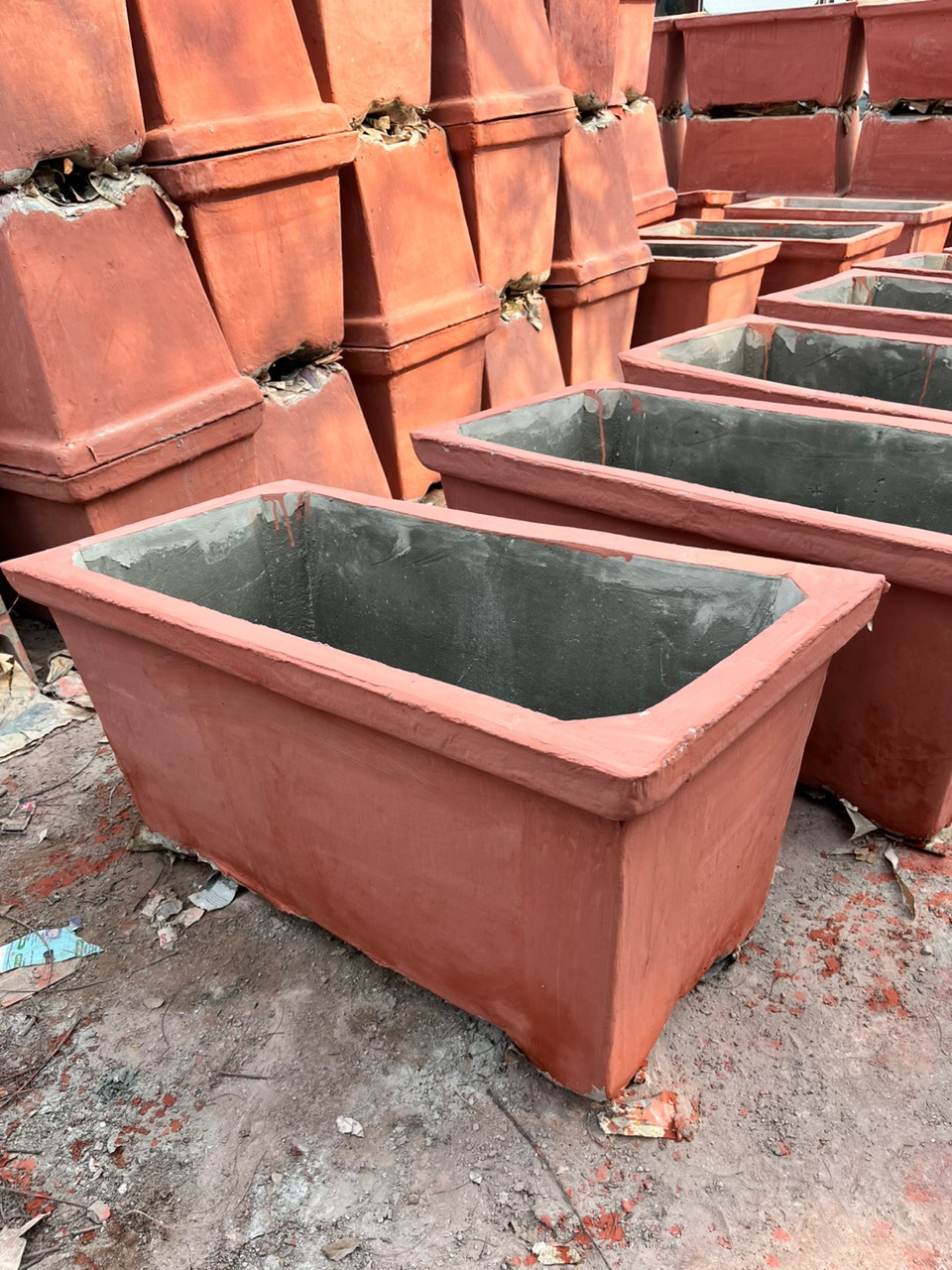 Rectangular Concrete Flower Pot - Rental 