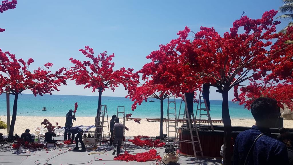 Artificial Red Blossom Tree - Rental 