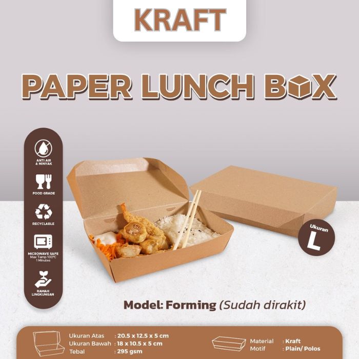 Paper Lunch Box Kraft Forming L