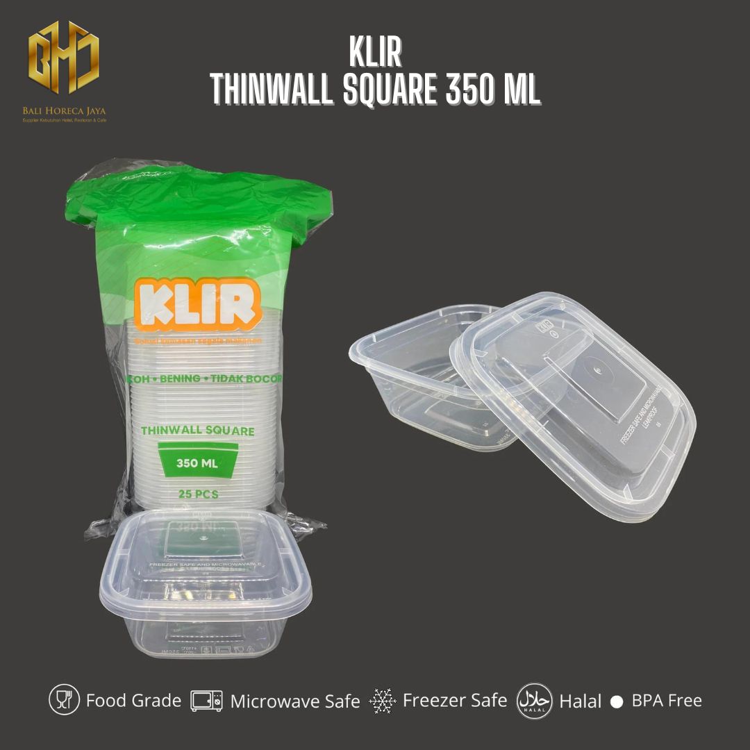 Klir Thin WallL Square 350 ml @25pcs