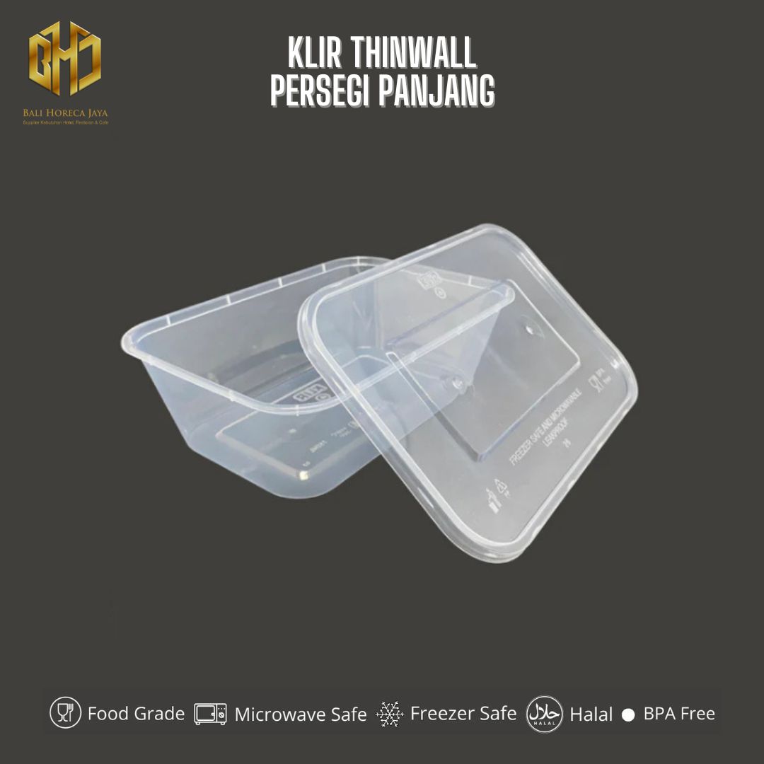 Klir Thinwall Persegi Panjang 750 ml @25 pcs