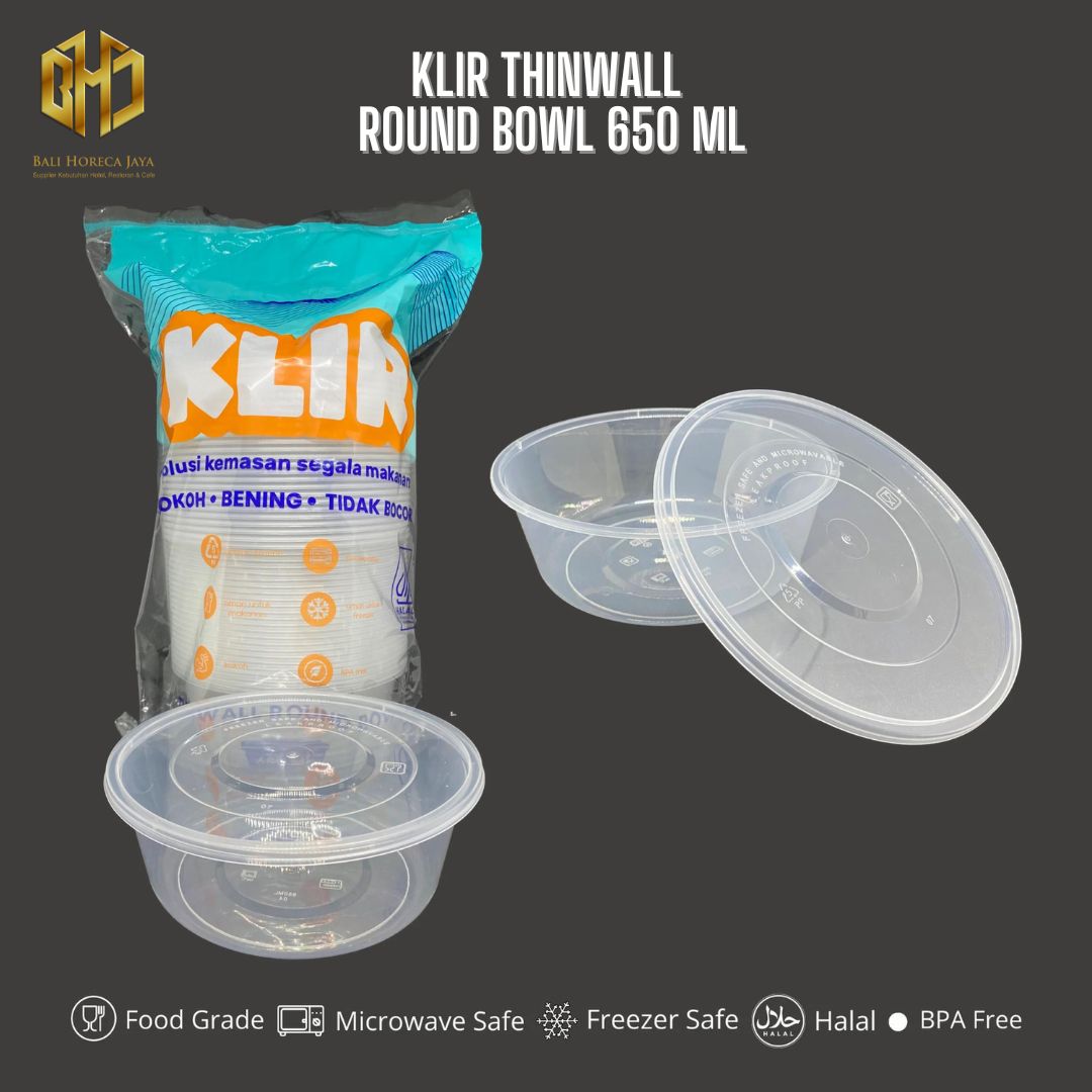 Klir Thinwall Round Bowl 650 ml @25 pcs