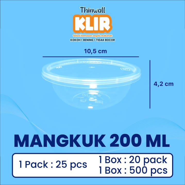 Klir Thinwall Round Bowl 200 ml @25 pcs
