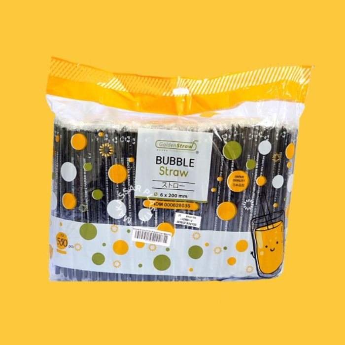 Golden Straw Bubble 6x200 mm