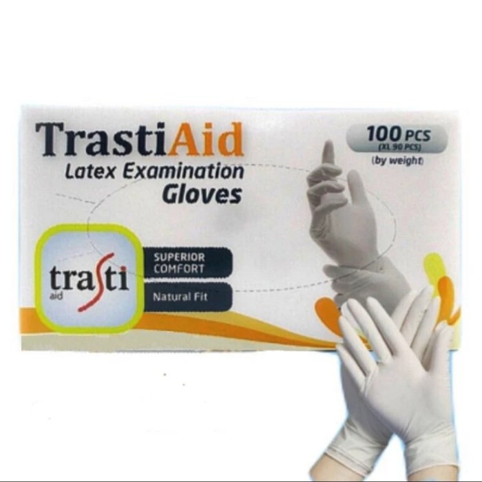 TrastiAid Sarung Tangan Latex - Powdered Free