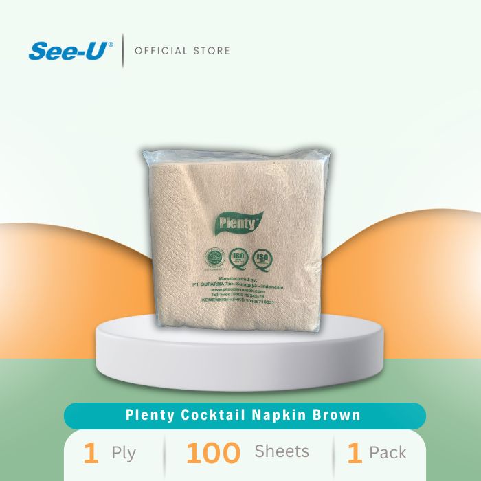 Plenty Cocktail Napkin Brown