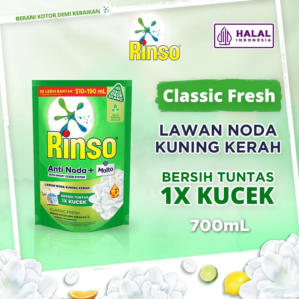 Rinso Anti Noda + Molto Classic Fresh 700 ml