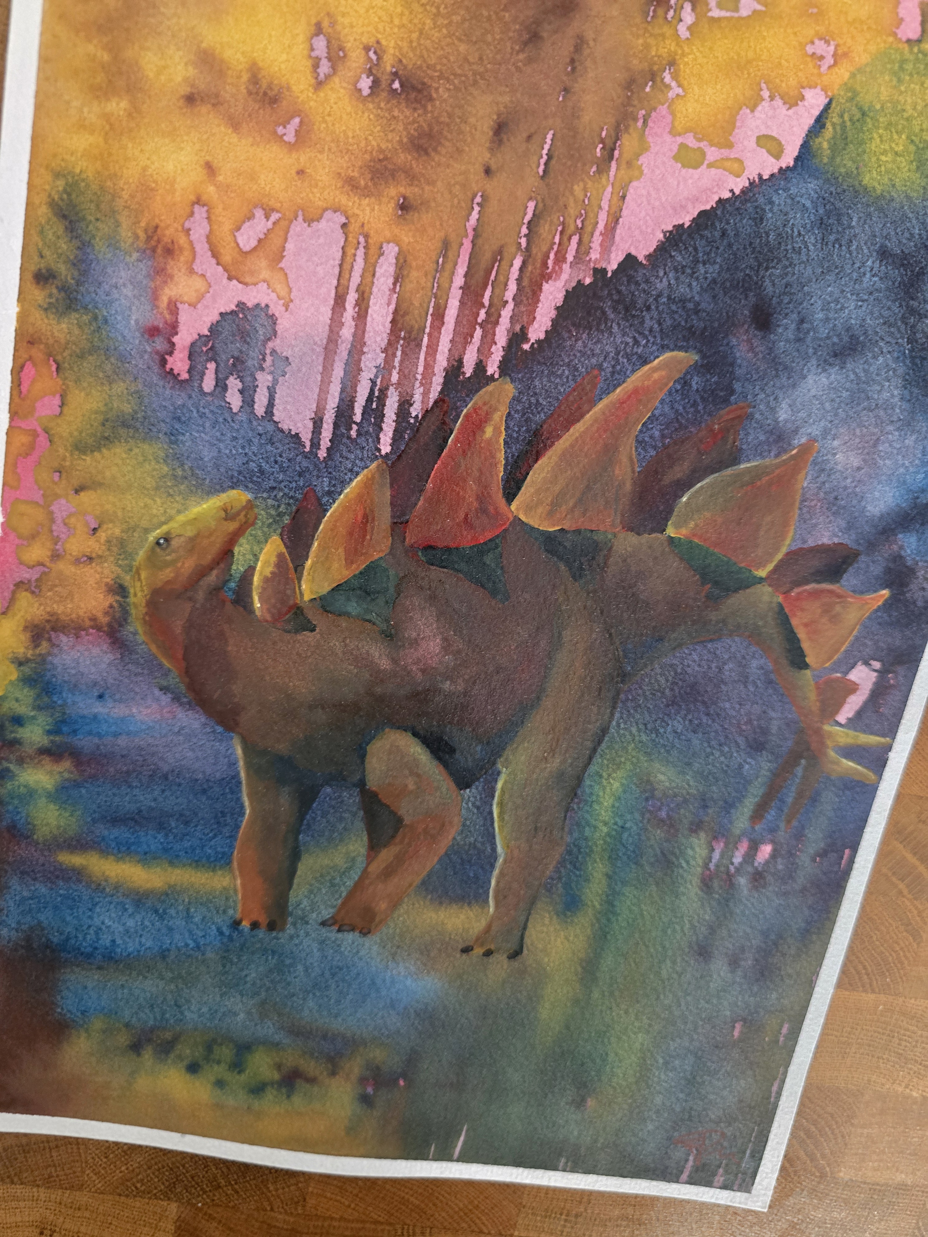Stegosaurus Watercolorpainting
