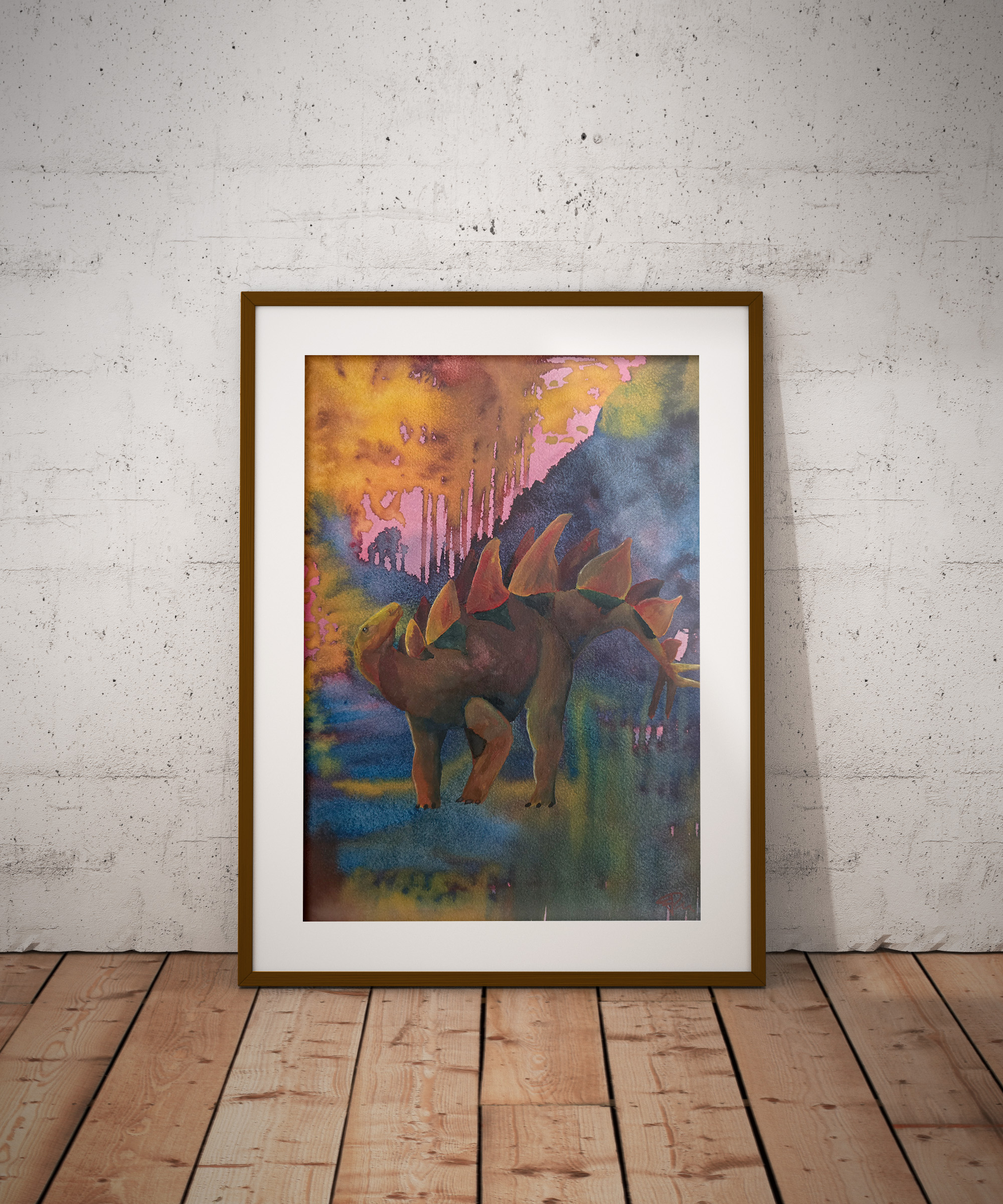 Stegosaurus Watercolorpainting