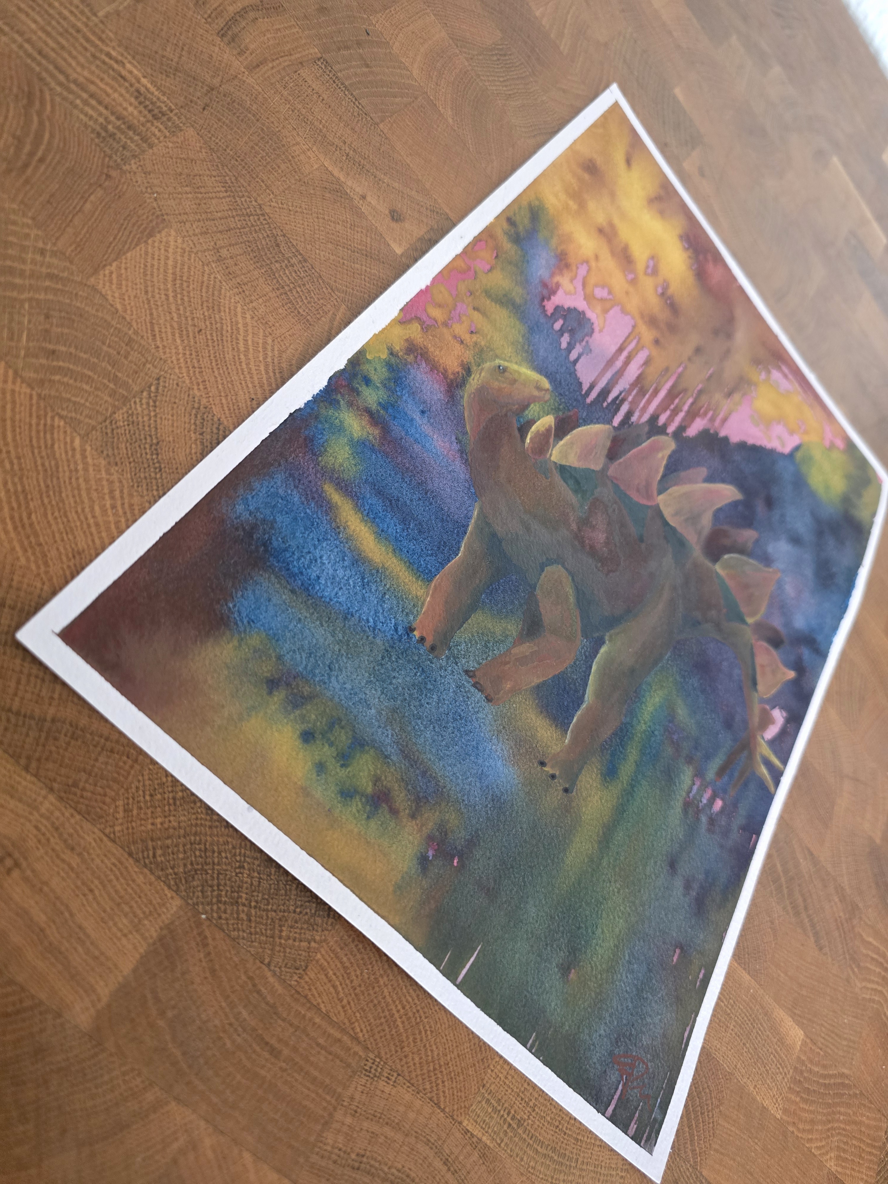 Stegosaurus Watercolorpainting