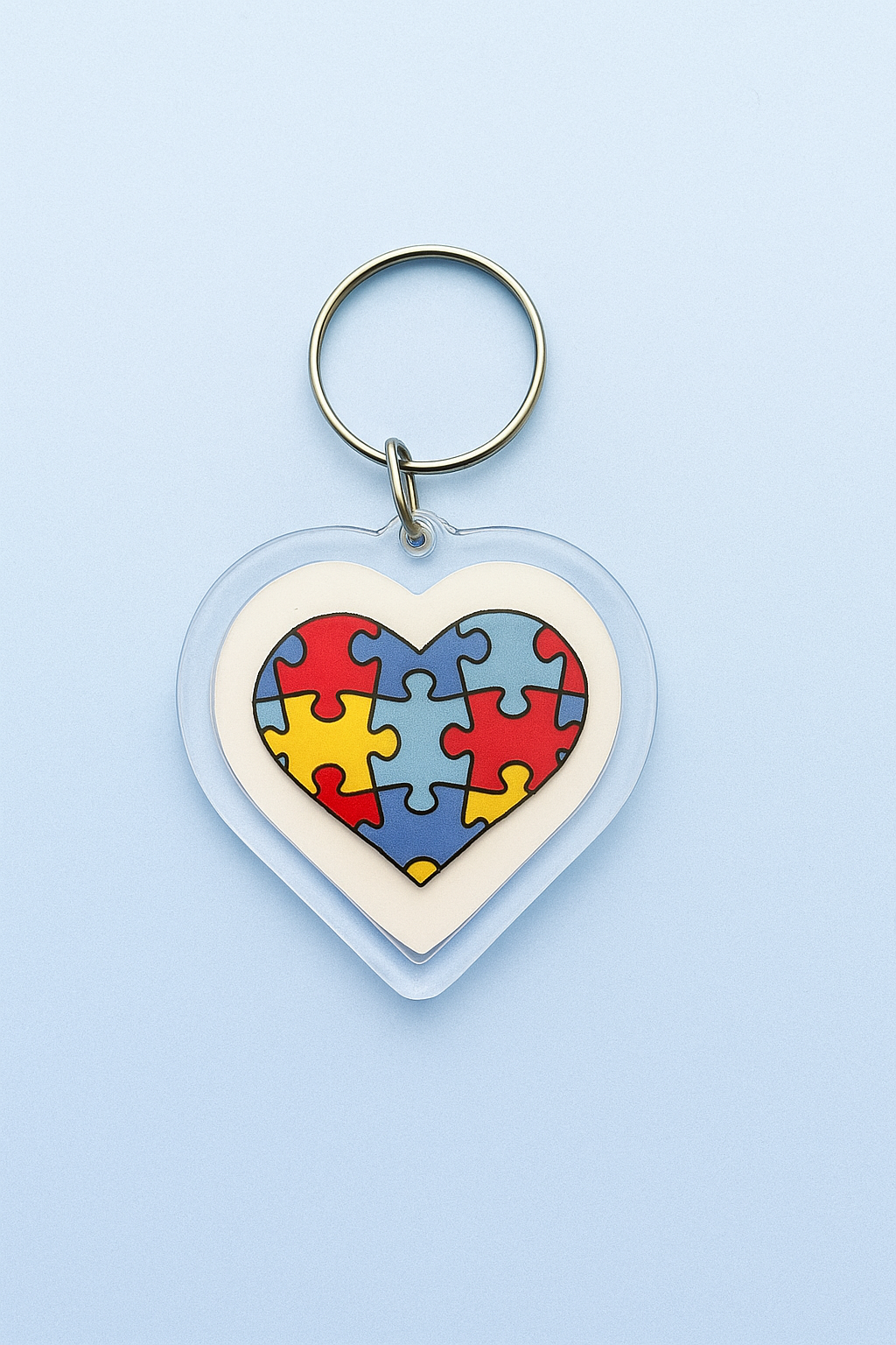 Llavero corazón de puzzle