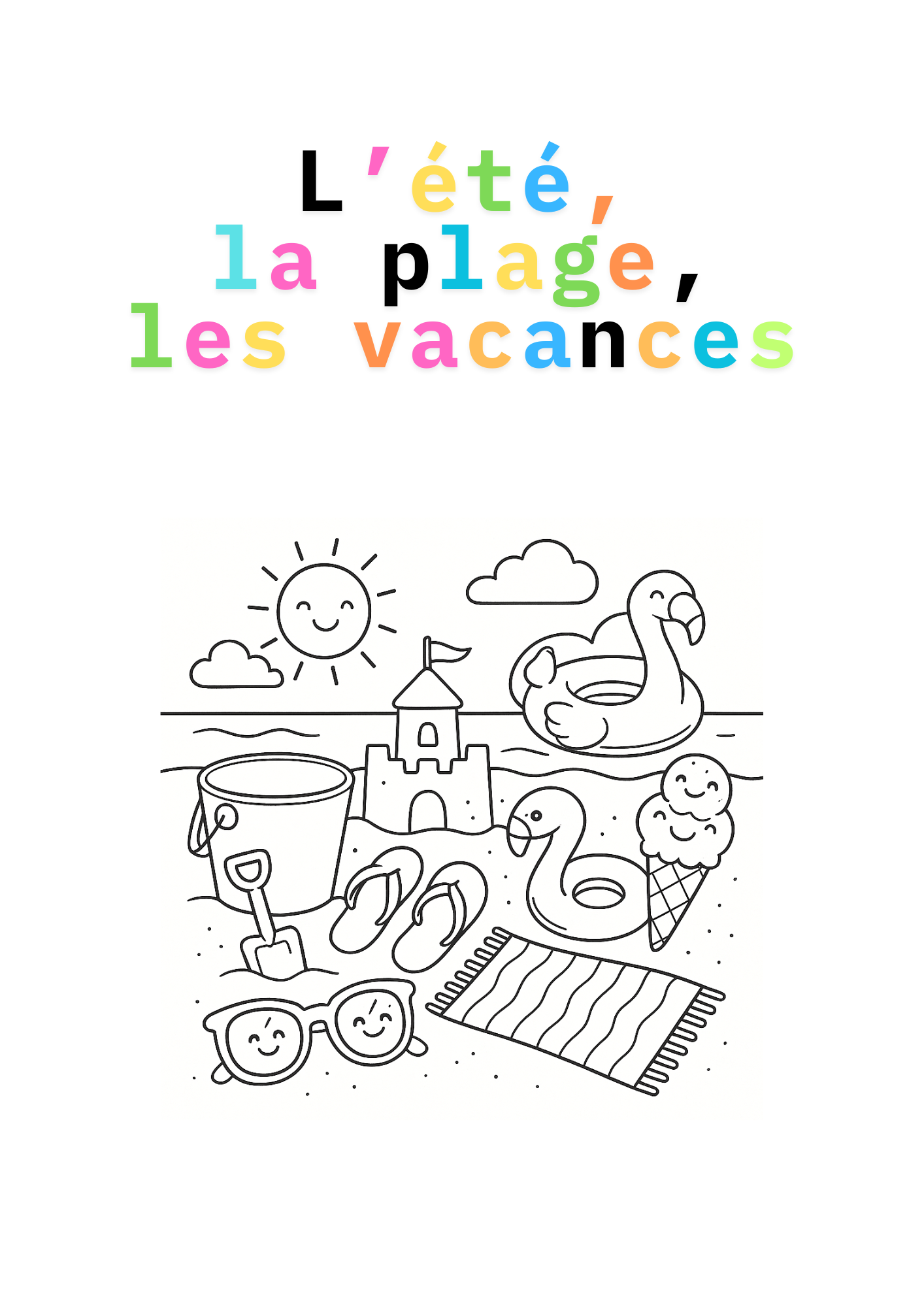 Un été avec les Petits Détectives pour enfants 3-7 ans – Un coloriage par jour