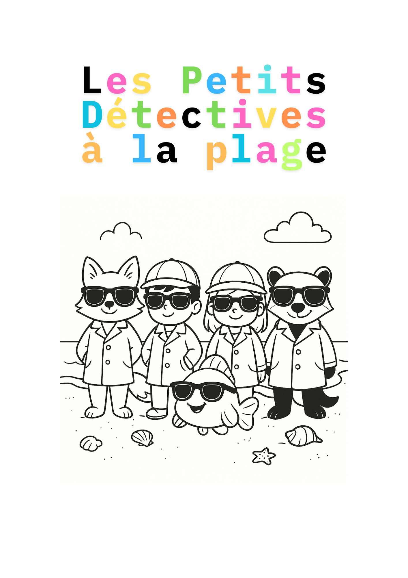 Un été avec les Petits Détectives pour enfants 3-7 ans – Un coloriage par jour