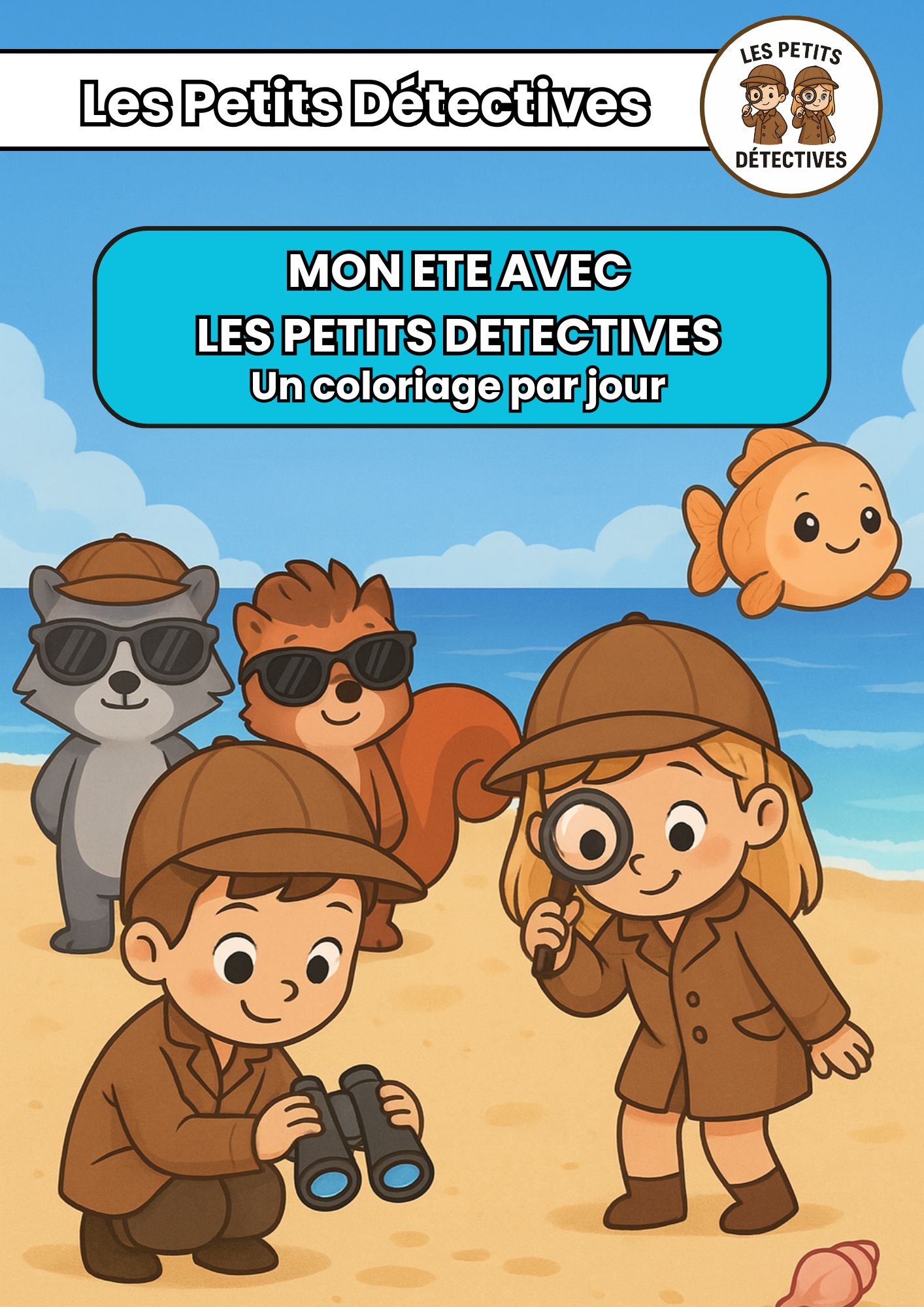 Un été avec les Petits Détectives pour enfants 3-7 ans – Un coloriage par jour