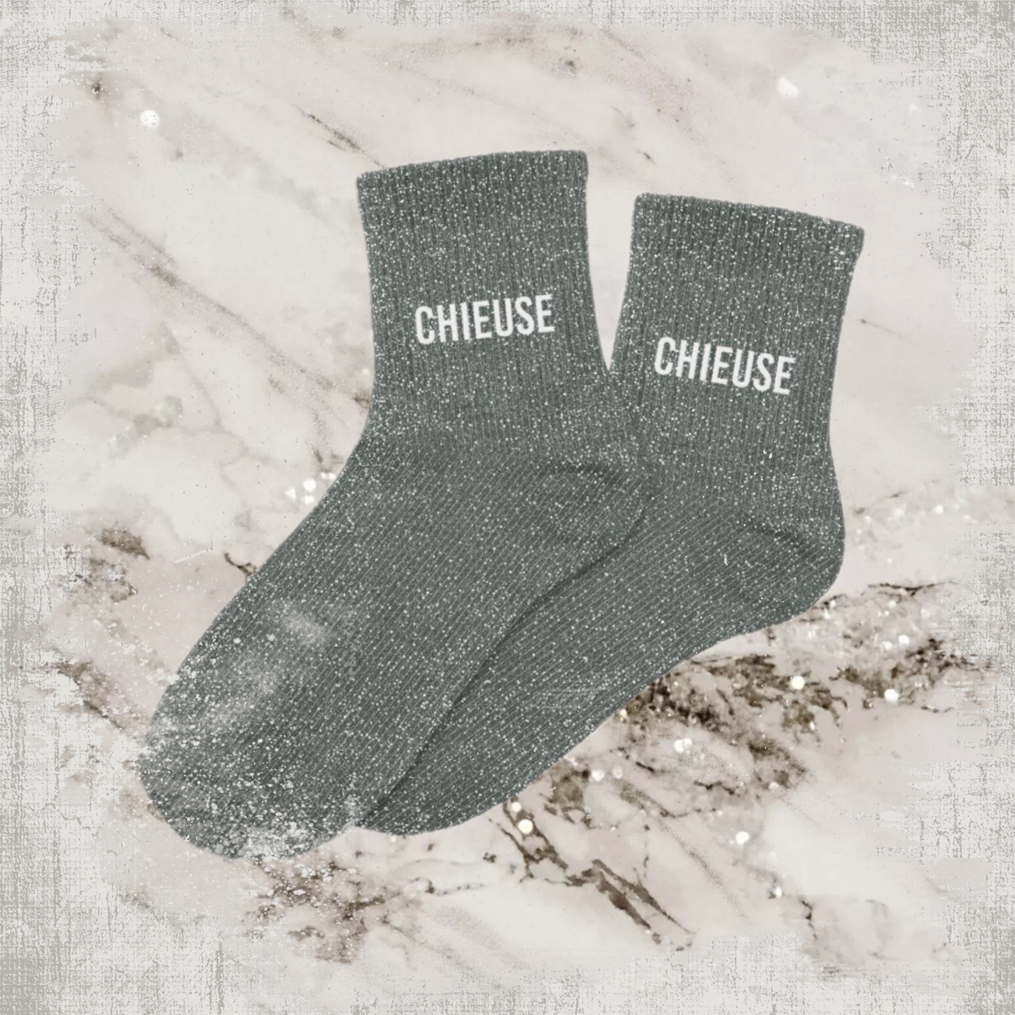 😈 Chaussettes à Paillettes "Chieuse"
