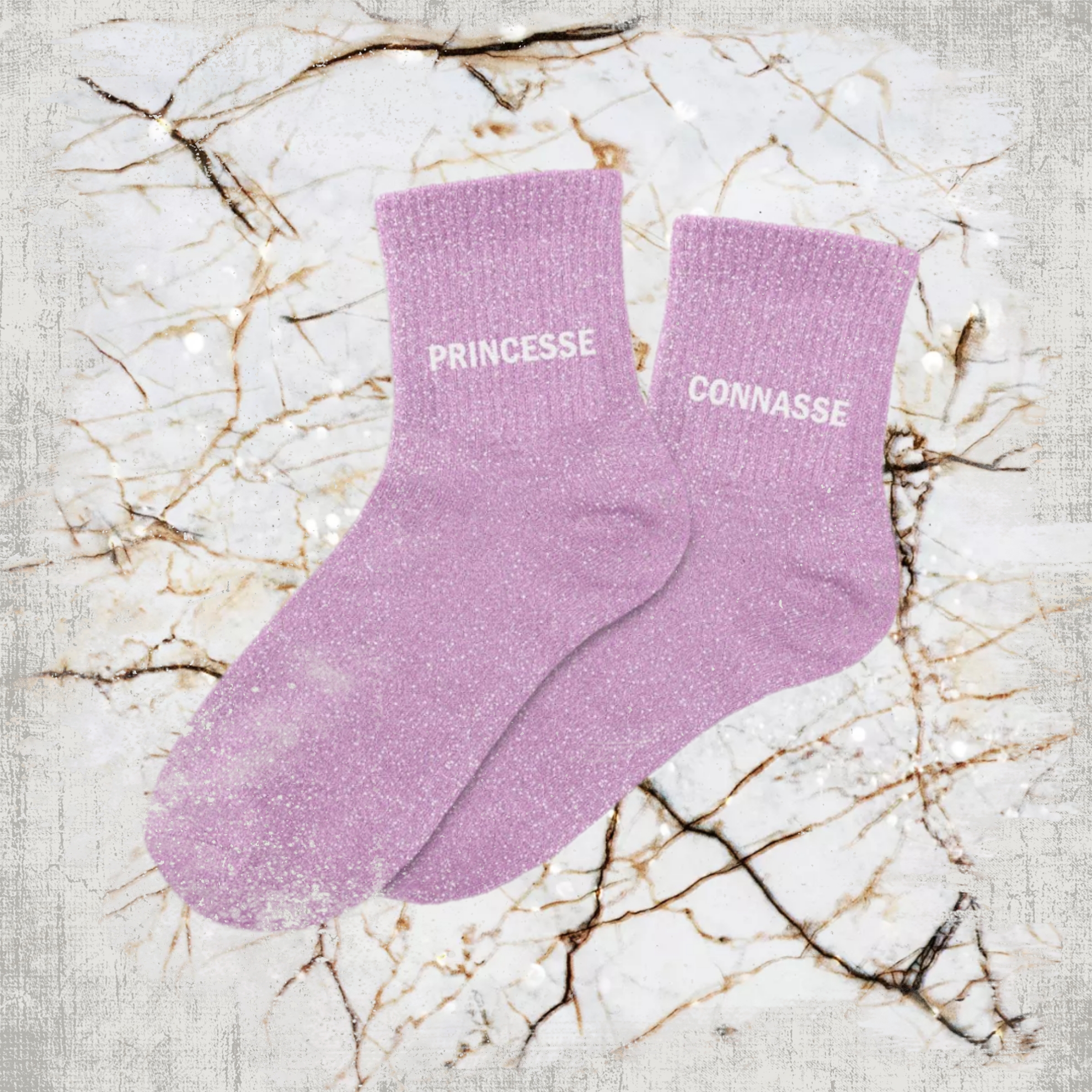 👑 Chaussettes à Paillettes "Princesse Connasse"