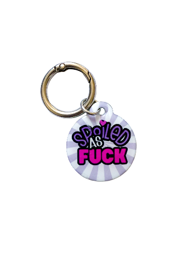 Spoiled as Fuck Pet ID Tag – Lavender Starburst Edition