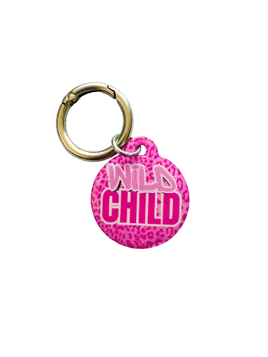 Wild Child Pet ID Tag – Pink Leopard Edition