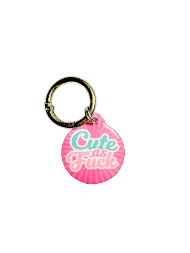 Cute as Fuck Pet ID Tag – Pink Burst Edition