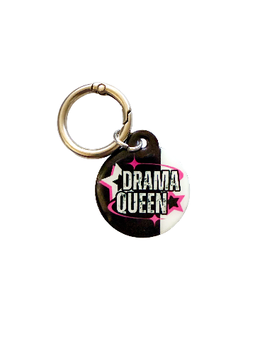Drama Queen Pet ID Tag – Black & White Edition