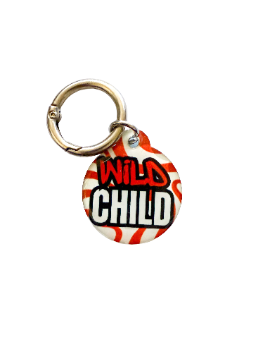 Wild Child Pet ID Tag – Red Swirl Edition